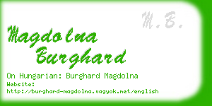 magdolna burghard business card